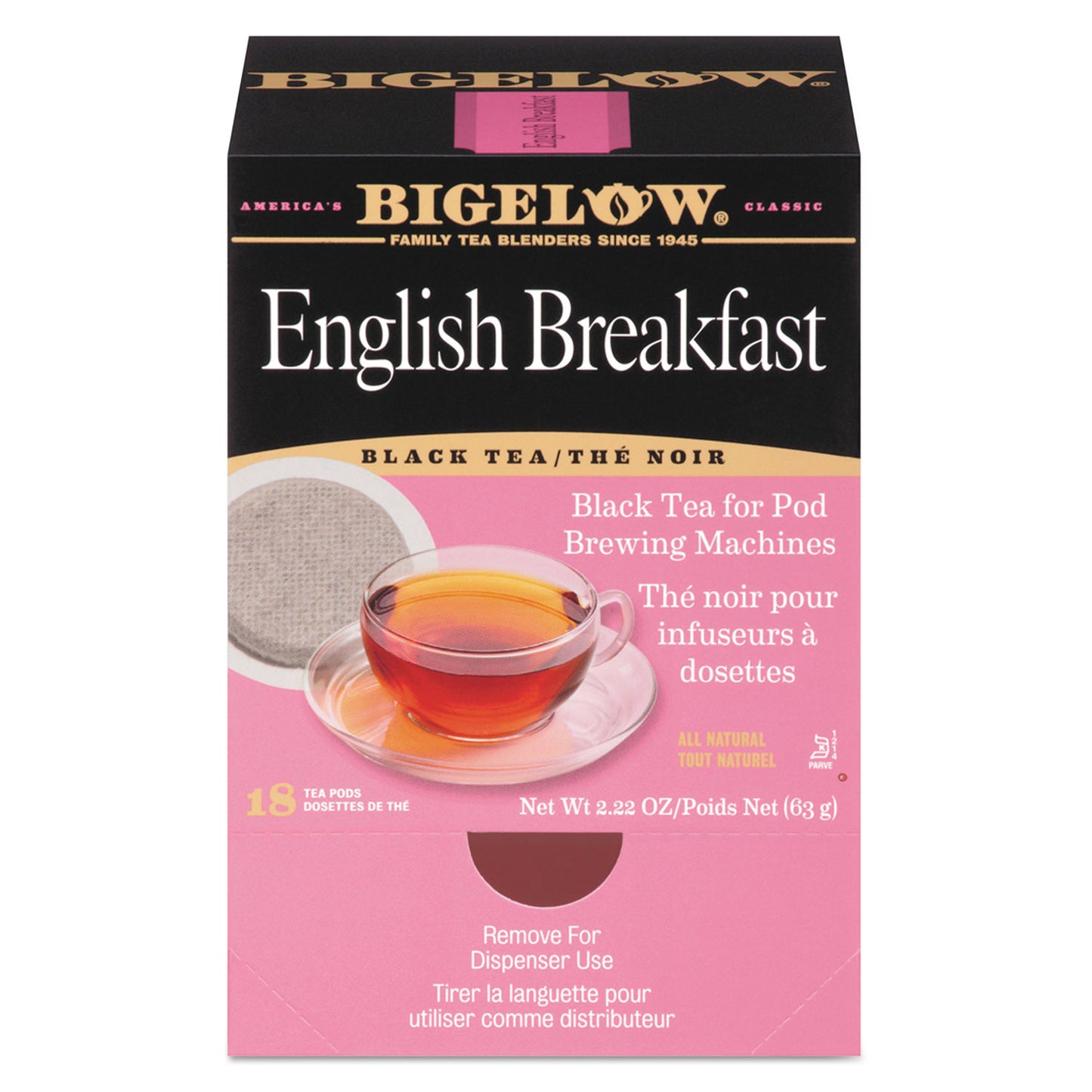 Bigelow English Breakfast Tea Pods, 1.90 oz, 18/Box (009906)