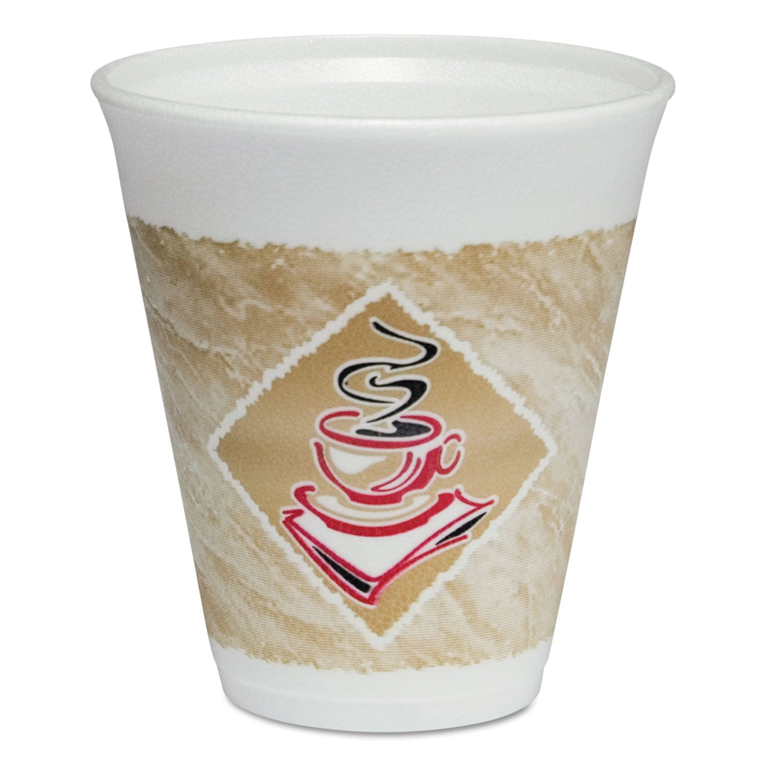 Dart Cafe G Foam Hot/Cold Cups, 12 oz, Brown/Red/White, 20/Pack (12X16GPK)