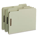 Smead Recycled Pressboard Fastener Folders, 1" Expansion, 2 Fasteners, Letter Size, Gray-Green Exterior, 25/Box (15003)