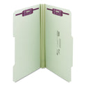 Smead Recycled Pressboard Folders, Two SafeSHIELD Coated Fasteners, 2/5-Cut: R of C, 2" Expansion, Legal Size, Gray-Green, 25/Box (19982)