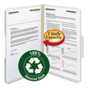 Smead Recycled Pressboard Fastener Folders, 1" Expansion, 2 Fasteners, Legal Size, Gray-Green Exterior, 25/Box (20003)