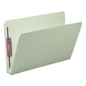 Smead Recycled Pressboard Fastener Folders, Straight Tabs, Two SafeSHIELD Fasteners, 2" Expansion, Legal Size, Gray-Green, 25/Box (19910)