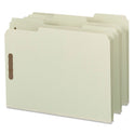 Smead Recycled Pressboard Fastener Folders, 1" Expansion, 2 Fasteners, Letter Size, Gray-Green Exterior, 25/Box (15003)