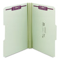 Smead Recycled Pressboard Fastener Folders, 1/3-Cut Tabs, Two SafeSHIELD Fasteners, 2" Expansion, Legal Size, Gray-Green, 25/Box (19934)