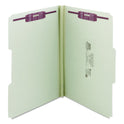 Smead Recycled Pressboard Fastener Folders, 1/3-Cut Tabs, Two SafeSHIELD Fasteners, 1" Expansion, Legal Size, Gray-Green, 25/Box (19931)