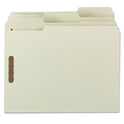 Smead Recycled Pressboard Fastener Folders, 1" Expansion, 2 Fasteners, Letter Size, Gray-Green Exterior, 25/Box (15003)
