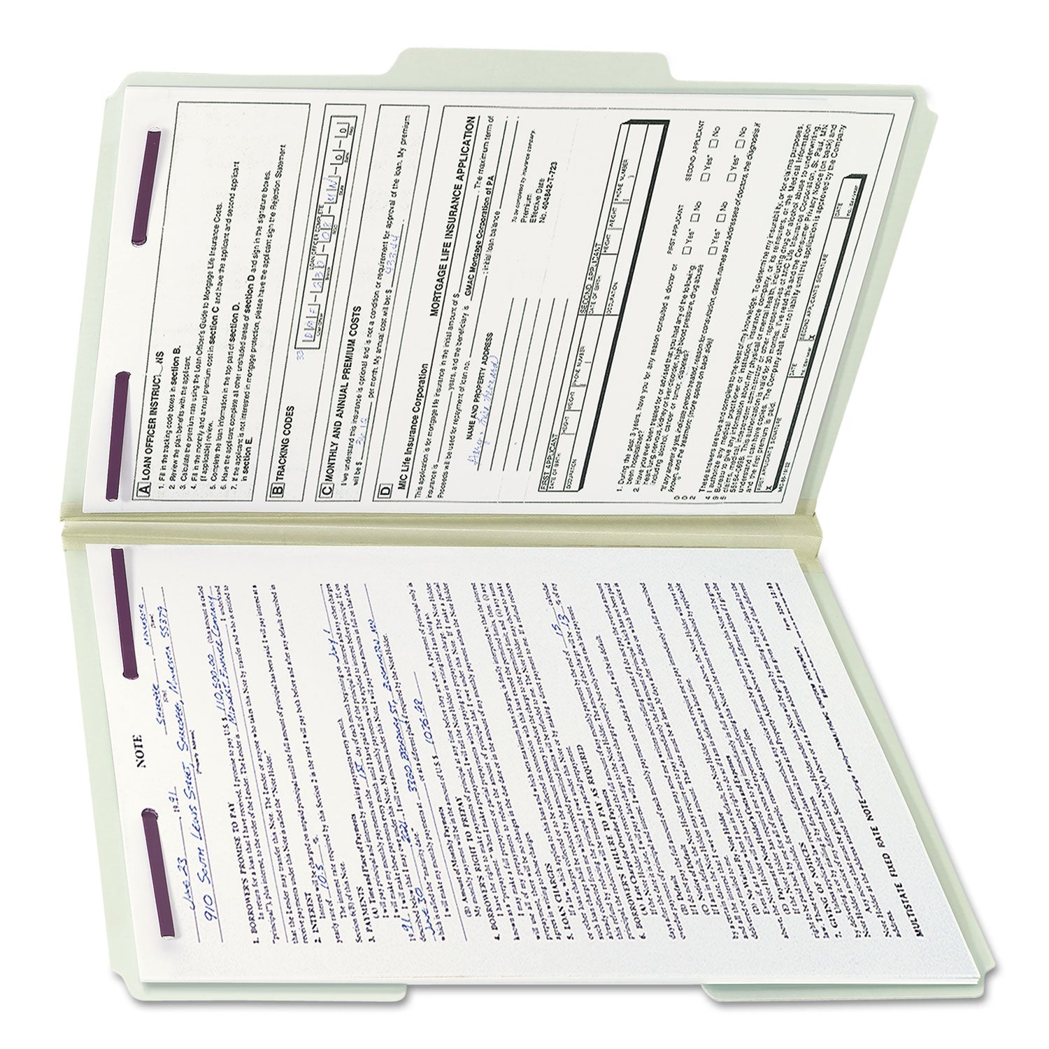 Smead Recycled Pressboard Fastener Folders, 1/3-Cut Tabs, Two SafeSHIELD Fasteners, 1" Expansion, Legal Size, Gray-Green, 25/Box (19931)