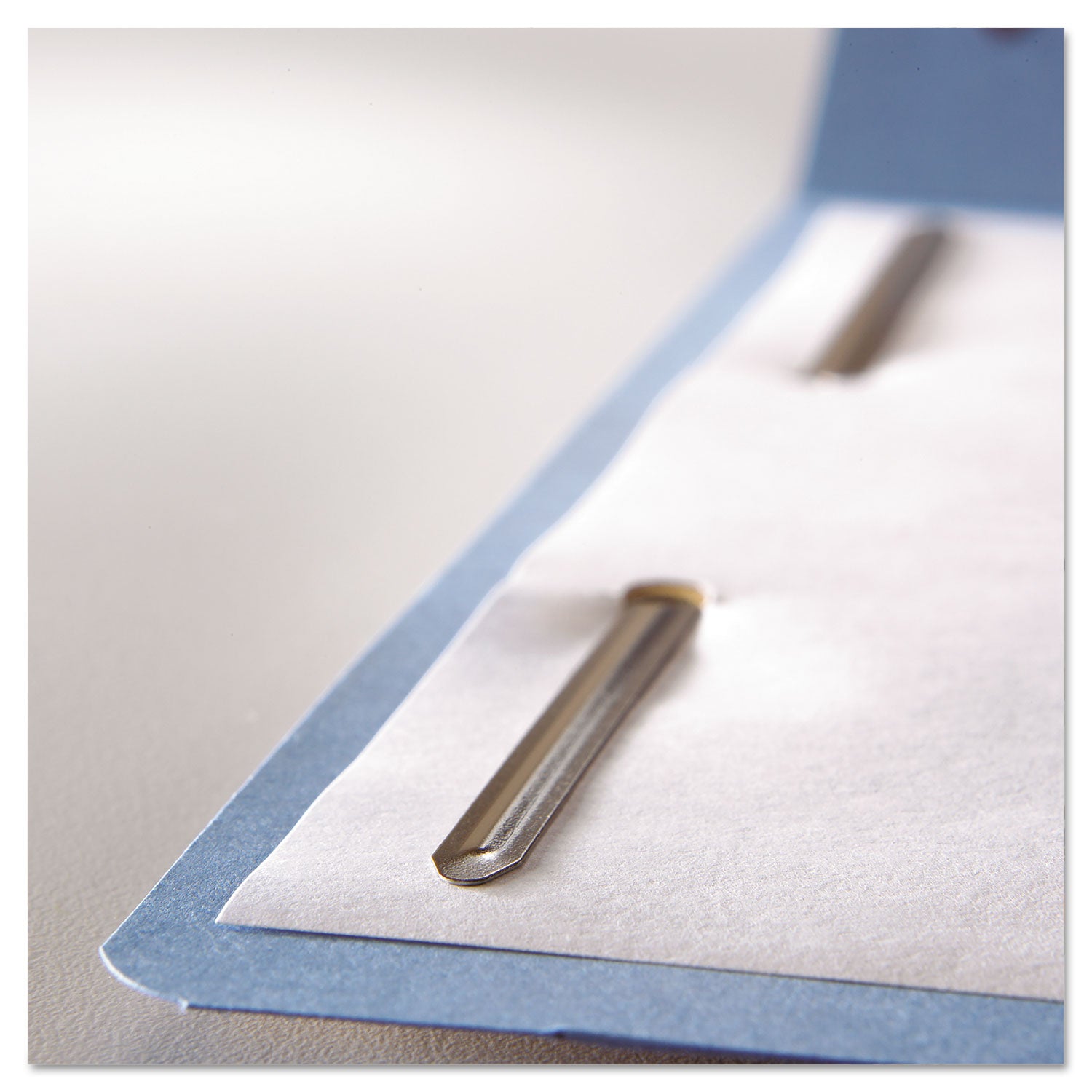 Smead Top Tab Colored Fastener Folders, 0.75" Expansion, 2 Fasteners, Letter Size, Blue Exterior, 50/Box (12040)