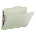 Smead Recycled Pressboard Folders, Two SafeSHIELD Coated Fasteners, 2/5-Cut: R of C, 2" Expansion, Legal Size, Gray-Green, 25/Box (19982)