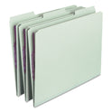 Smead Recycled Pressboard Fastener Folders, 1/3-Cut Tabs, Two SafeSHIELD Fasteners, 1" Expansion, Letter Size, Gray-Green, 25/Box (14931)