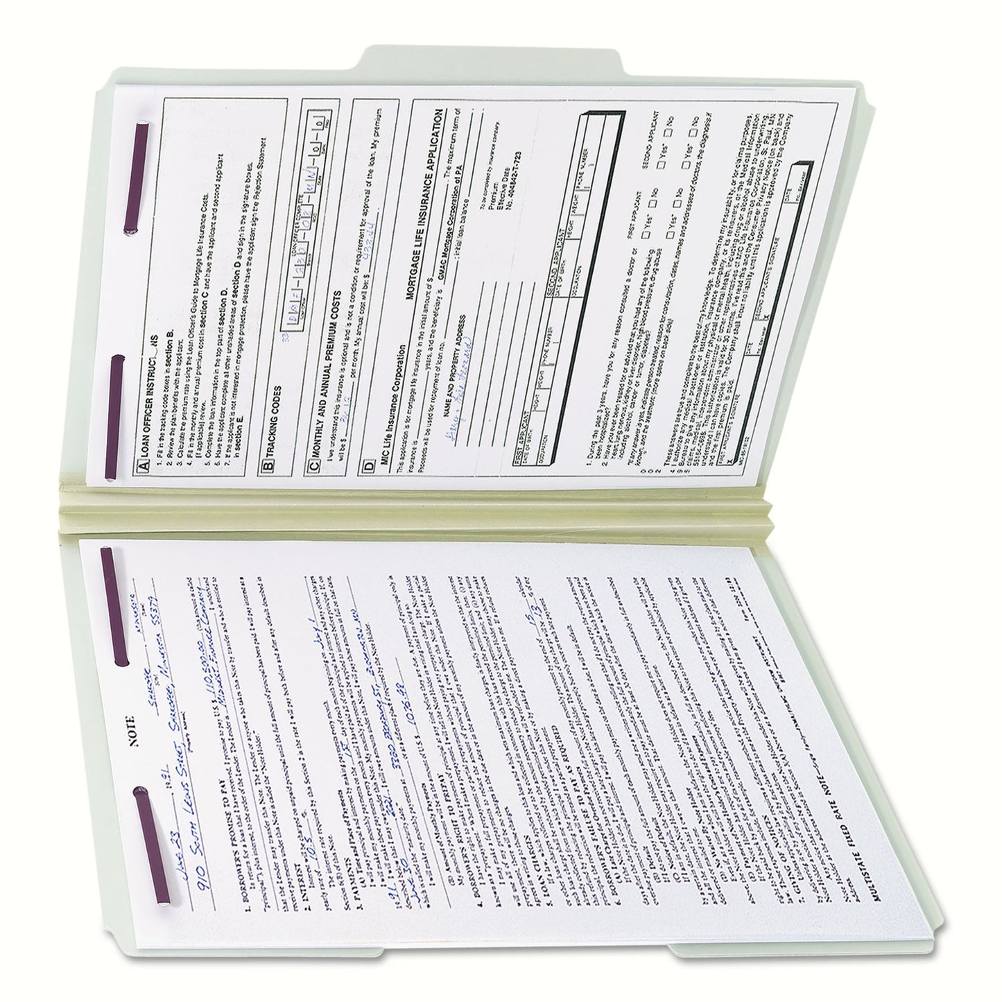 Smead Recycled Pressboard Fastener Folders, 1/3-Cut Tabs, Two SafeSHIELD Fasteners, 2" Expansion, Legal Size, Gray-Green, 25/Box (19934)
