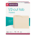 Smead Manila File Folders, 1/2-Cut Tabs: Assorted, Letter Size, 0.75" Expansion, Manila, 100/Box (10320)