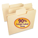 Smead SuperTab Top Tab File Folders, 1/3-Cut Tabs: Assorted, Letter Size, 0.75" Expansion, 11-pt Manila, 100/Box (10301)