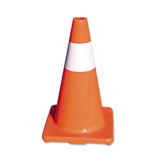 Tatco Traffic Cone, 10 x 10 x 18, Orange/Silver (25500)