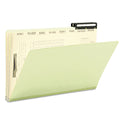 Smead Pressboard Mortgage Folders, 1" Expansion, 8 Dividers, 1 Fastener, Legal Size, Green Exterior, 10/Box (78208)