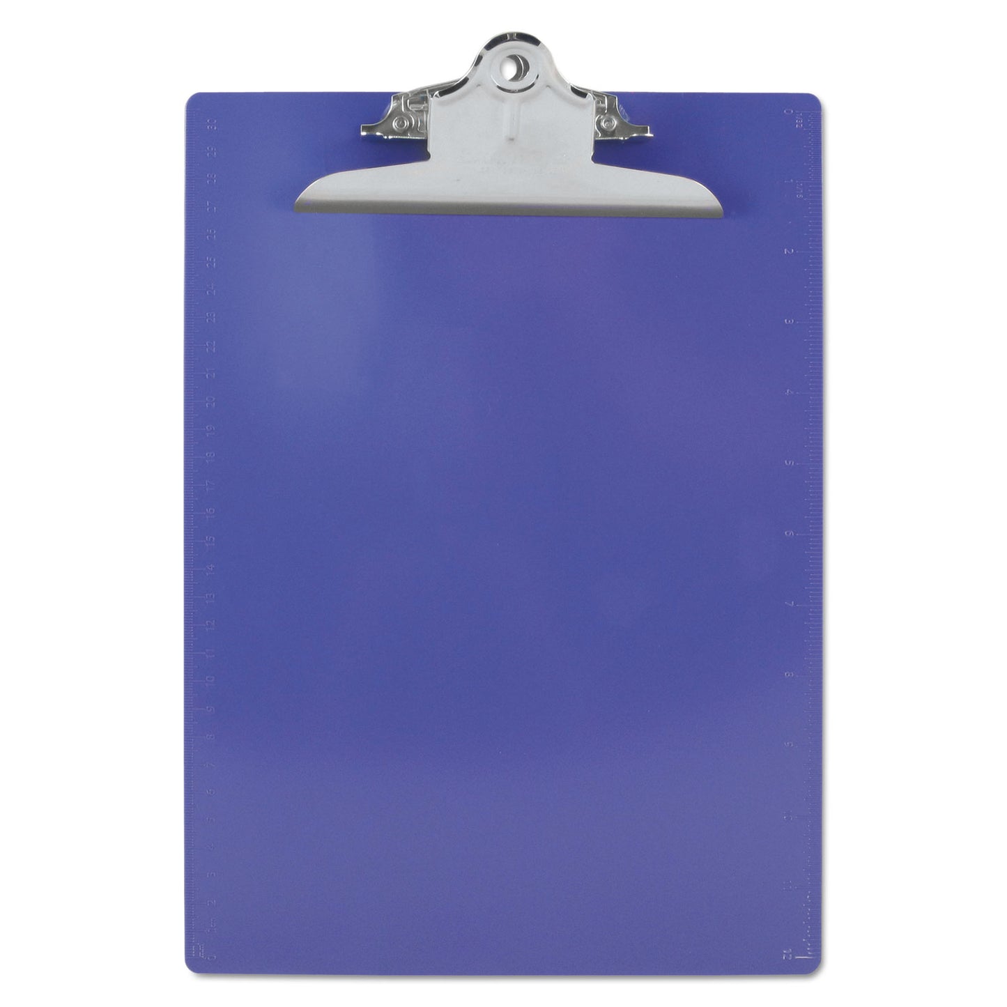 Saunders Recycled Plastic Clipboard with Ruler Edge, 1" Clip Capacity, Holds 8.5 x 11 Sheets, Purple (21606)