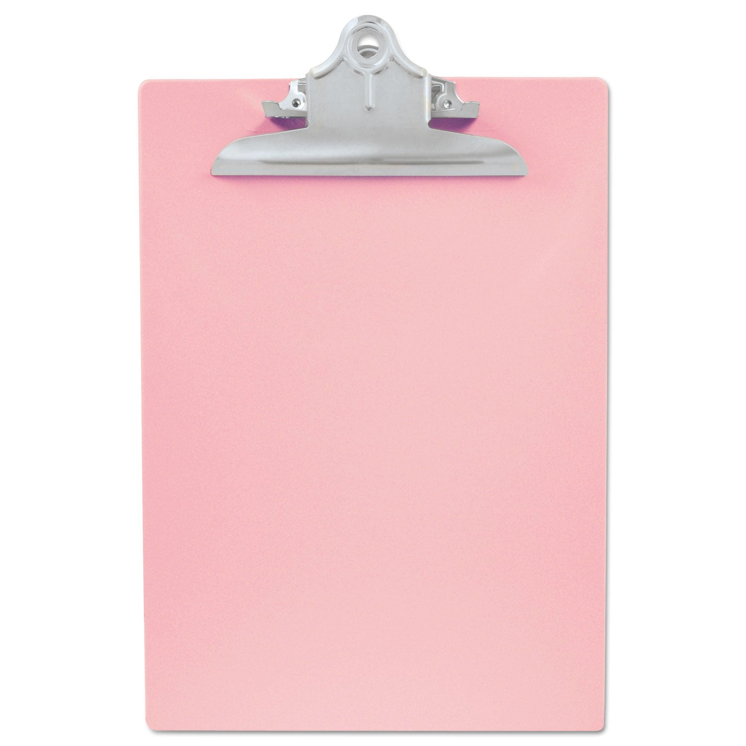 Saunders Recycled Plastic Clipboard with Ruler Edge, 1" Clip Capacity, Holds 8.5 x 11 Sheets, Pink (21800)