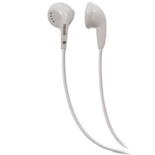 Maxell EB-95 Stereo Earbuds, 4 ft Cord, White (190599)