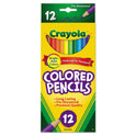 Crayola Long-Length Colored Pencil Set, 3.3 mm, 2B, Assorted Lead and Barrel Colors, Dozen (684012)