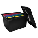 Advantus File Tote with Lid, Letter/Legal Files, 14.25" x 18" x 10.88", Black (34052)