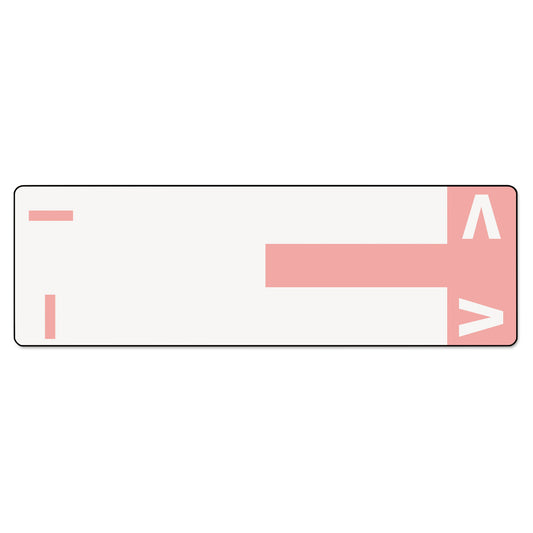 Smead AlphaZ Color-Coded First Letter Combo Alpha Labels, I/V, 1.16 x 3.63, Pink/White, 5/Sheet, 20 Sheets/Pack (67160)