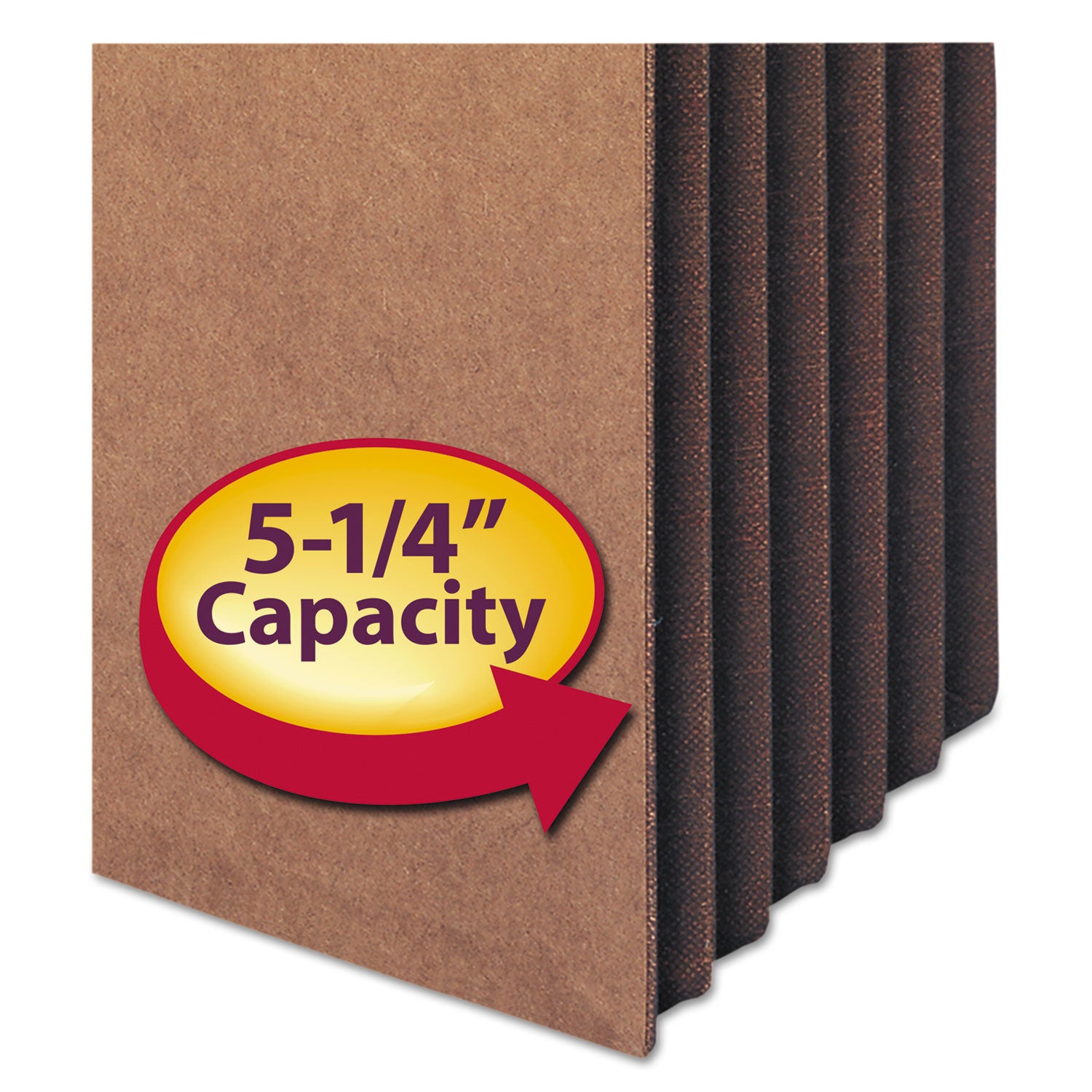 Smead Redrope TUFF Pocket Drop-Front File Pockets with Fully Lined Gussets, 5.25" Expansion, Legal Size, Redrope, 10/Box (74390)