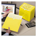 Smead Colored File Jackets with Reinforced Double-Ply Tab, Straight Tab, Letter Size, Yellow, 100/Box (75511)