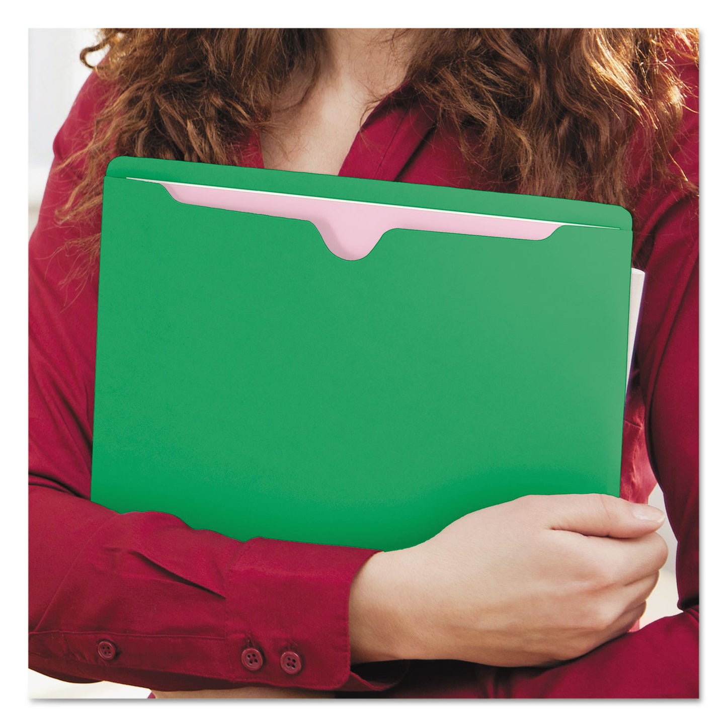 Smead Colored File Jackets with Reinforced Double-Ply Tab, Straight Tab, Letter Size, Green, 100/Box (75503)