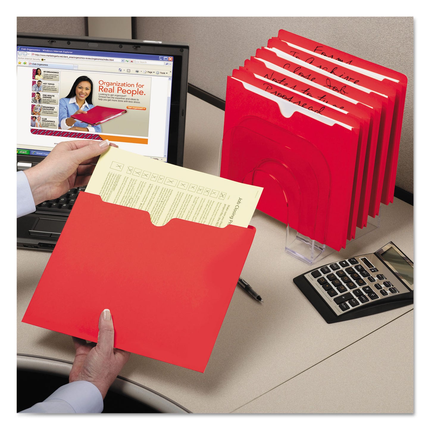 Smead Colored File Jackets with Reinforced Double-Ply Tab, Straight Tab, Letter Size, Red, 100/Box (75509)