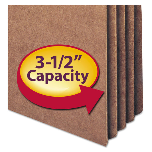 Smead Redrope Drop Front File Pockets, 3.5" Expansion, Letter Size, Redrope, 50/Box (73805)