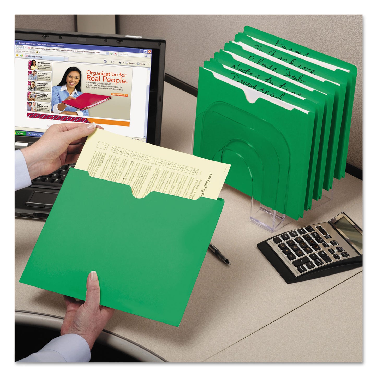 Smead Colored File Jackets with Reinforced Double-Ply Tab, Straight Tab, Letter Size, Green, 100/Box (75503)
