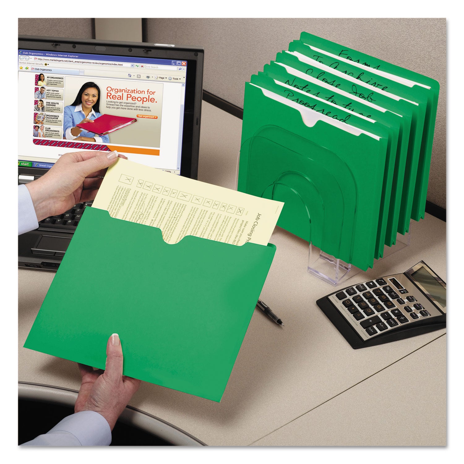 Smead Colored File Jackets with Reinforced Double-Ply Tab, Straight Tab, Letter Size, Green, 100/Box (75503)