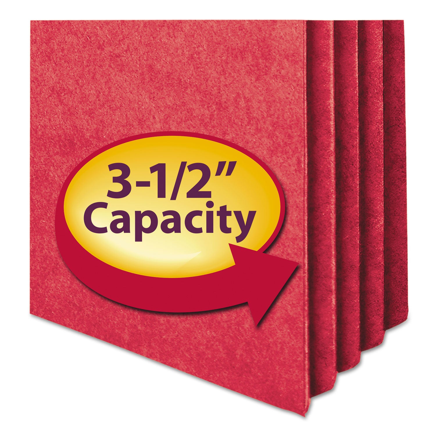 Smead Colored File Pockets, 3.5" Expansion, Letter Size, Red (73231)