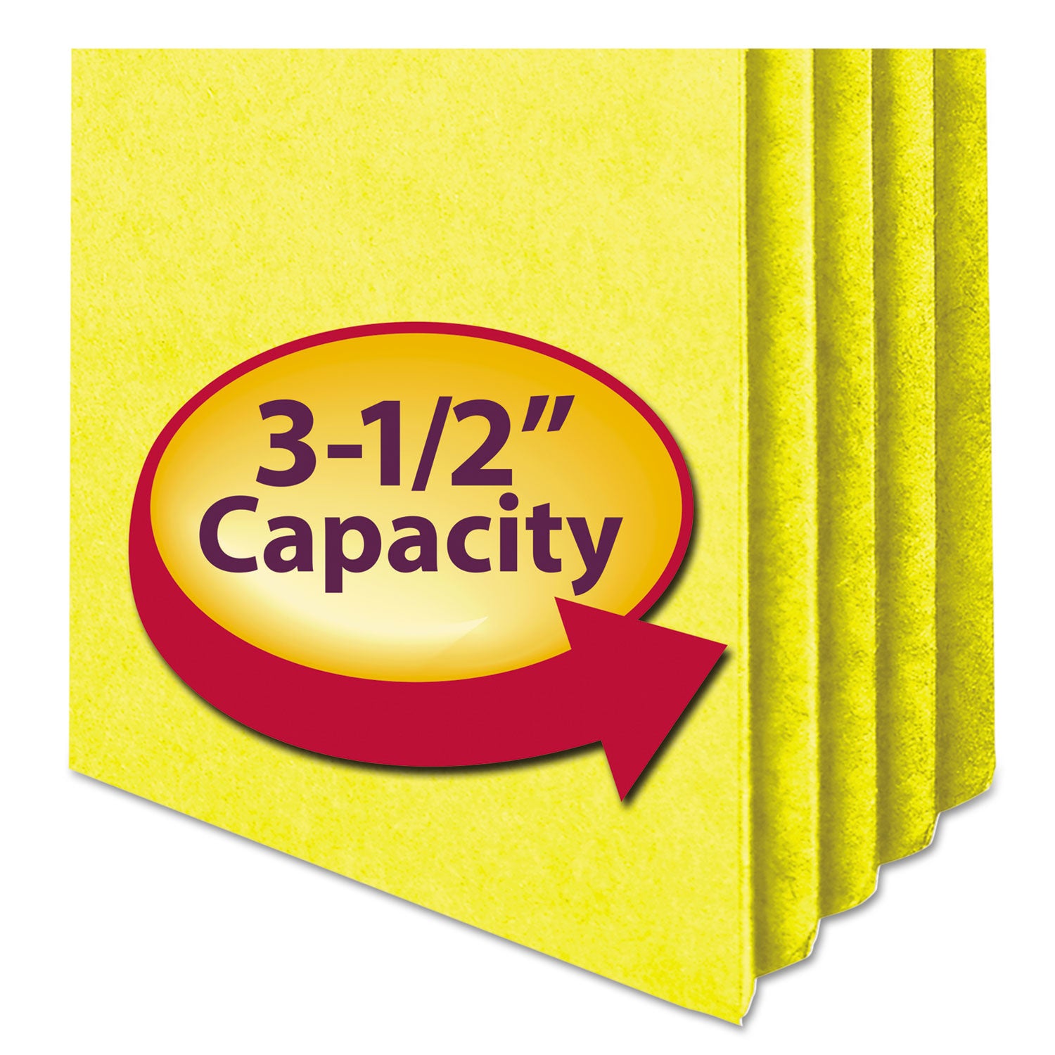 Smead Colored File Pockets, 3.5" Expansion, Letter Size, Yellow (73233)