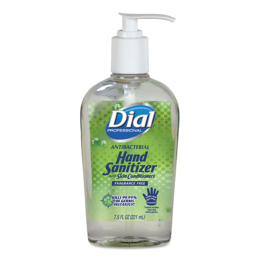 Dial Antibacterial with Moisturizers Gel Hand Sanitizer, 7.5 oz, Pump Bottle, Fragrance-Free (01585EA)