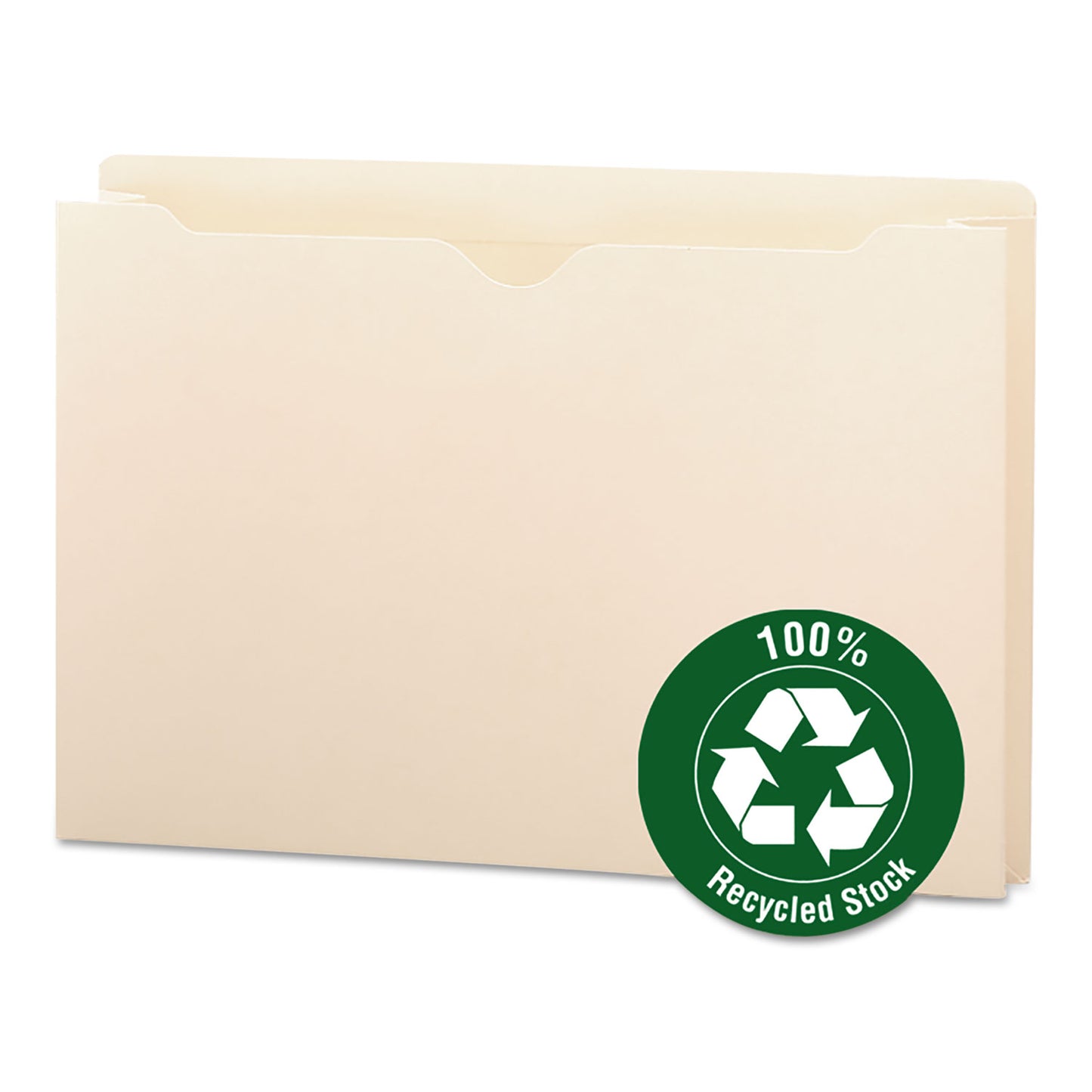 Smead 100% Recycled Top Tab File Jackets, Straight Tab, Legal Size, Manila, 50/Box (75607)