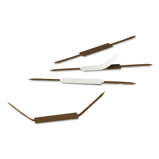 Smead Standard Self-Adhesive Two-Prong Fastener Base and Compressor Sets, 2" Capacity, 2.75" Center to Center, Brown, 100/Box (68220)