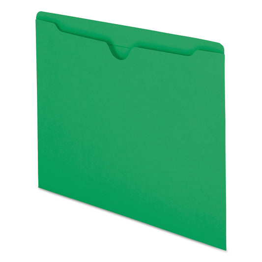 Smead Colored File Jackets with Reinforced Double-Ply Tab, Straight Tab, Letter Size, Green, 100/Box (75503)