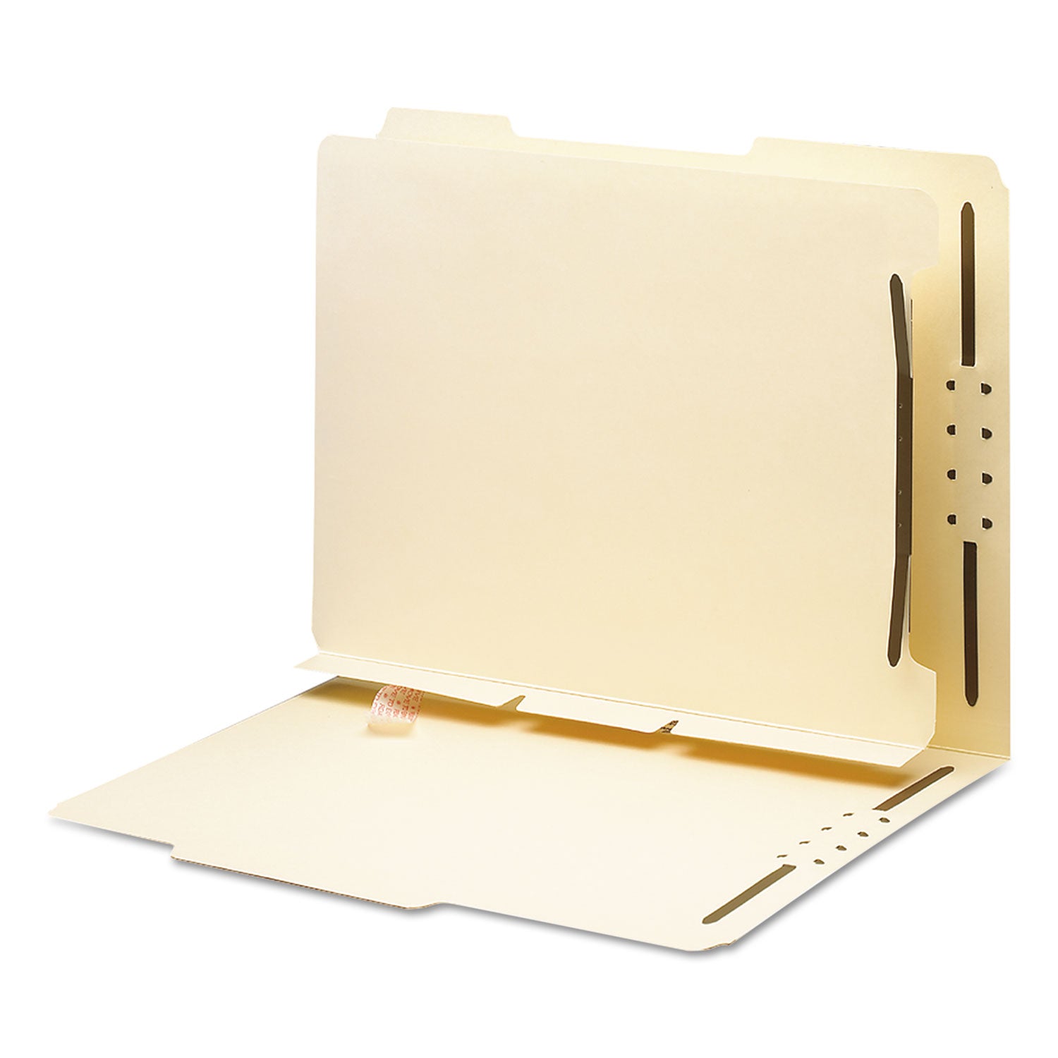 Smead Self-Adhesive Folder Dividers with Twin-Prong Fasteners for Top/End Tab Folders, 1 Fastener, Letter Size, Manila, 25/Pack (68025)