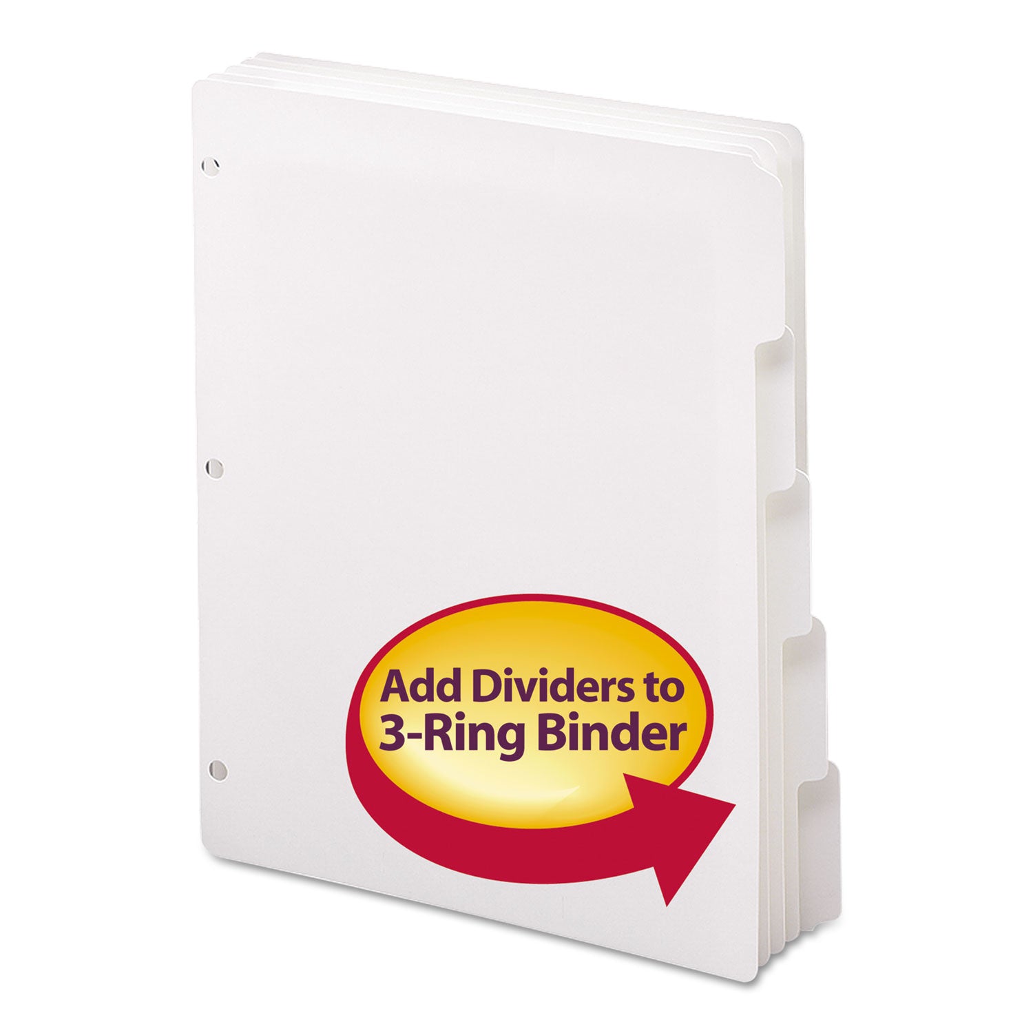 Smead Three-Ring Binder Index Divider, 5-Tab, 11 x 8.5, White, 20 Sets (89415)