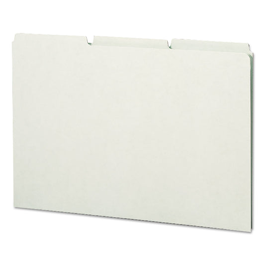 Smead Recycled Blank Top Tab File Guides, 1/3-Cut Top Tab, Blank, 8.5 x 14, Green, 50/Box (52334)