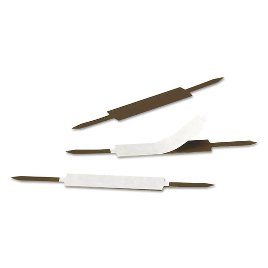 Smead Standard Self-Adhesive Two-Prong Fastener Base and Compressor Sets, 1" Capacity, 2.75" Center to Center, Brown, 100/Box (68210)