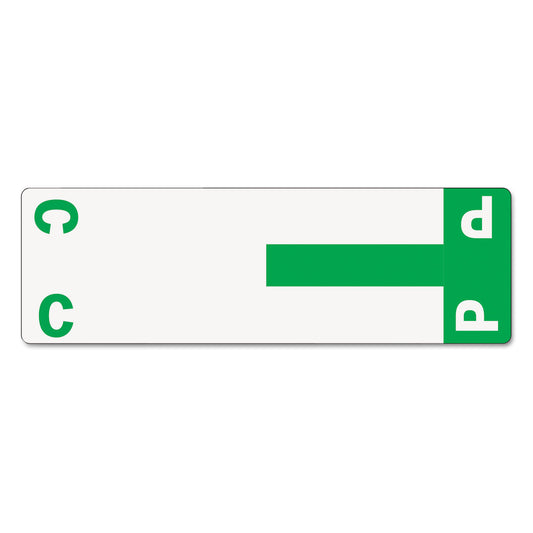 Smead AlphaZ Color-Coded First Letter Combo Alpha Labels, C/P, 1.16 x 3.63, Dark Green/White, 5/Sheet, 20 Sheets/Pack (67154)