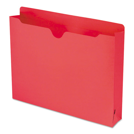 Smead Colored File Jackets with Reinforced Double-Ply Tab, Straight Tab, Letter Size, Red, 50/Box (75569)