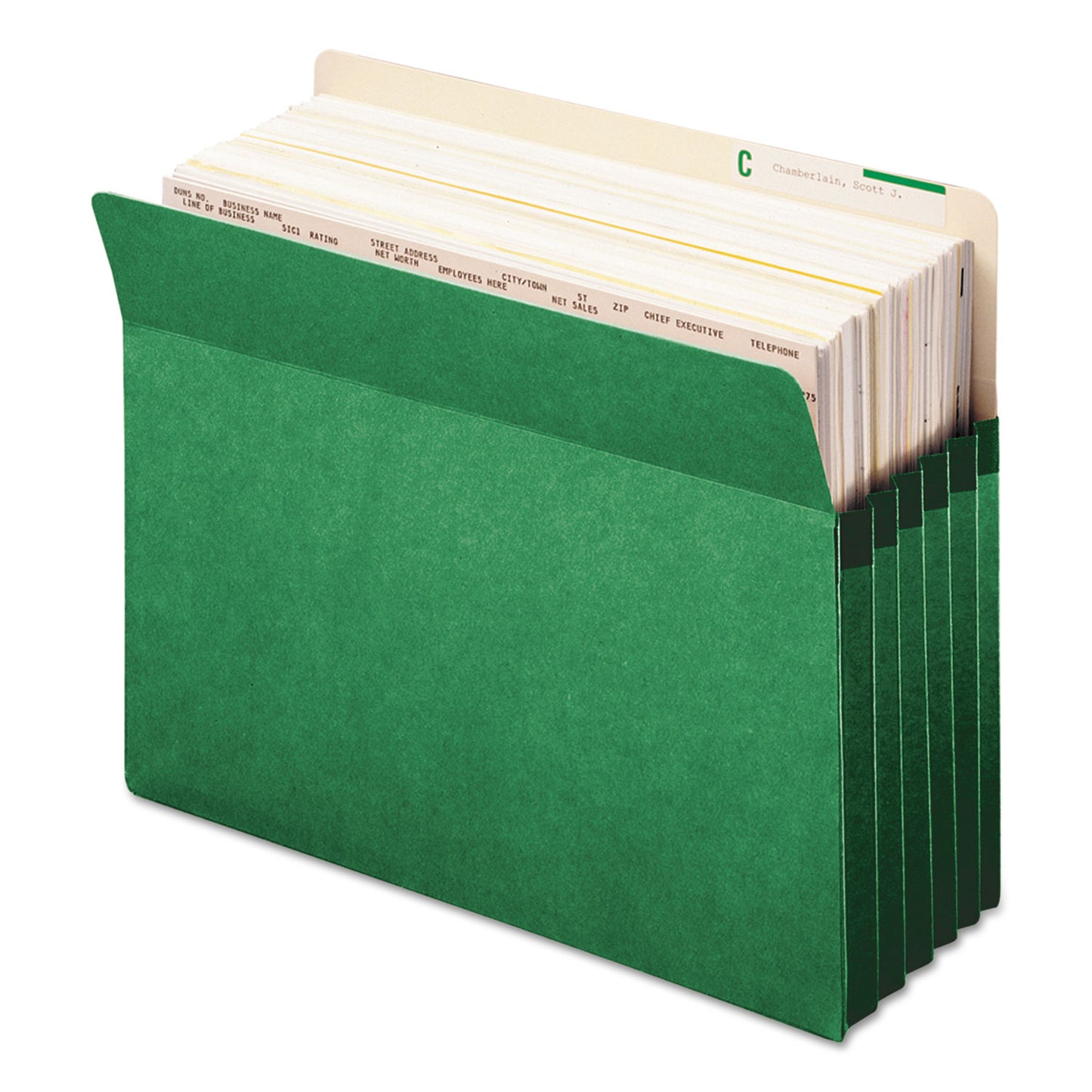 Smead Colored File Pockets, 5.25" Expansion, Letter Size, Green (73236)