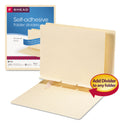 Smead Self-Adhesive Folder Dividers for Top/End Tab Folders, Prepunched for Fasteners, 1 Fastener, Letter Size, Manila, 100/Box (68021)