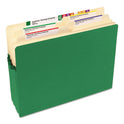 Smead Colored File Pockets, 3.5" Expansion, Letter Size, Green (73226)