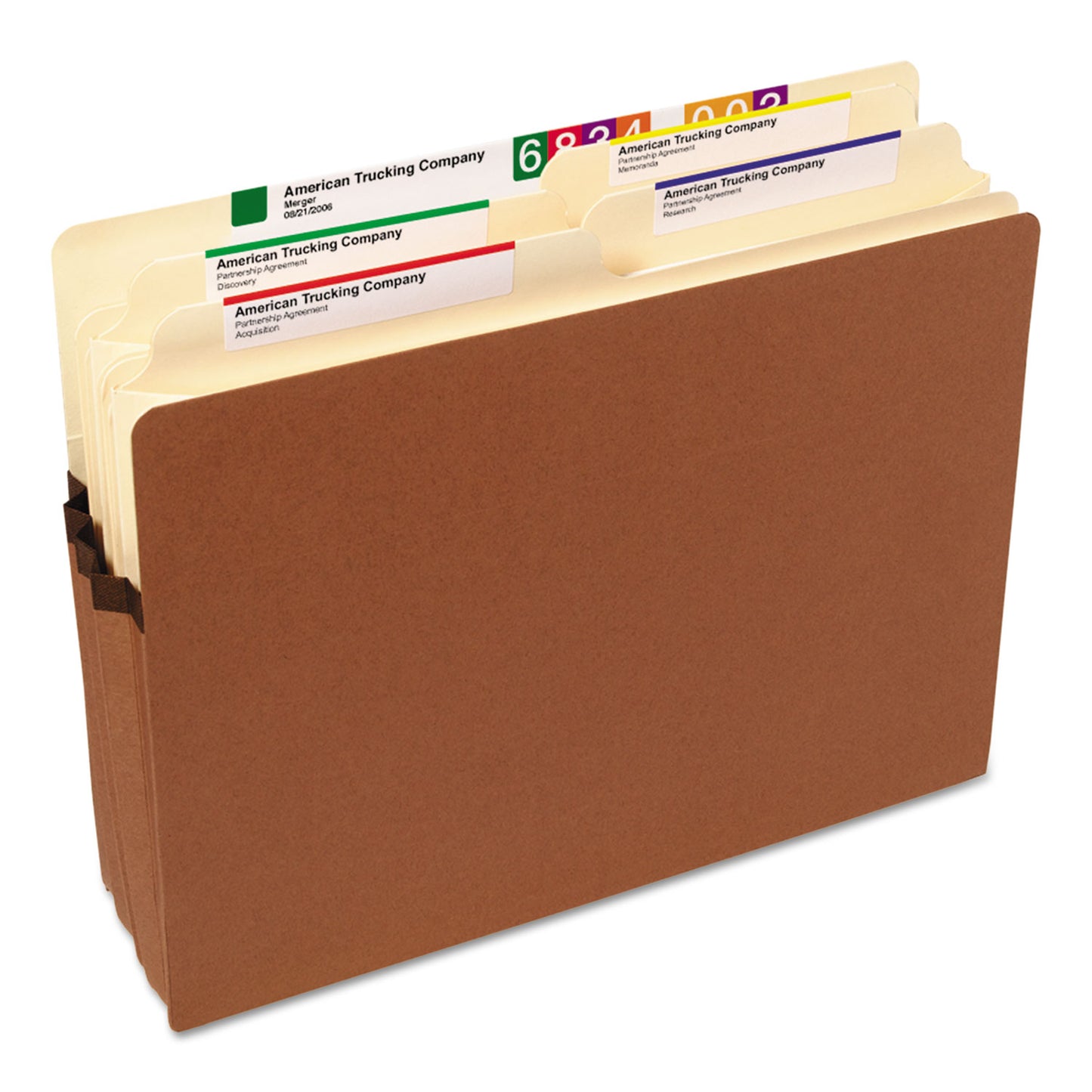 Smead Redrope Drop Front File Pockets, 3.5" Expansion, Letter Size, Redrope, 50/Box (73805)