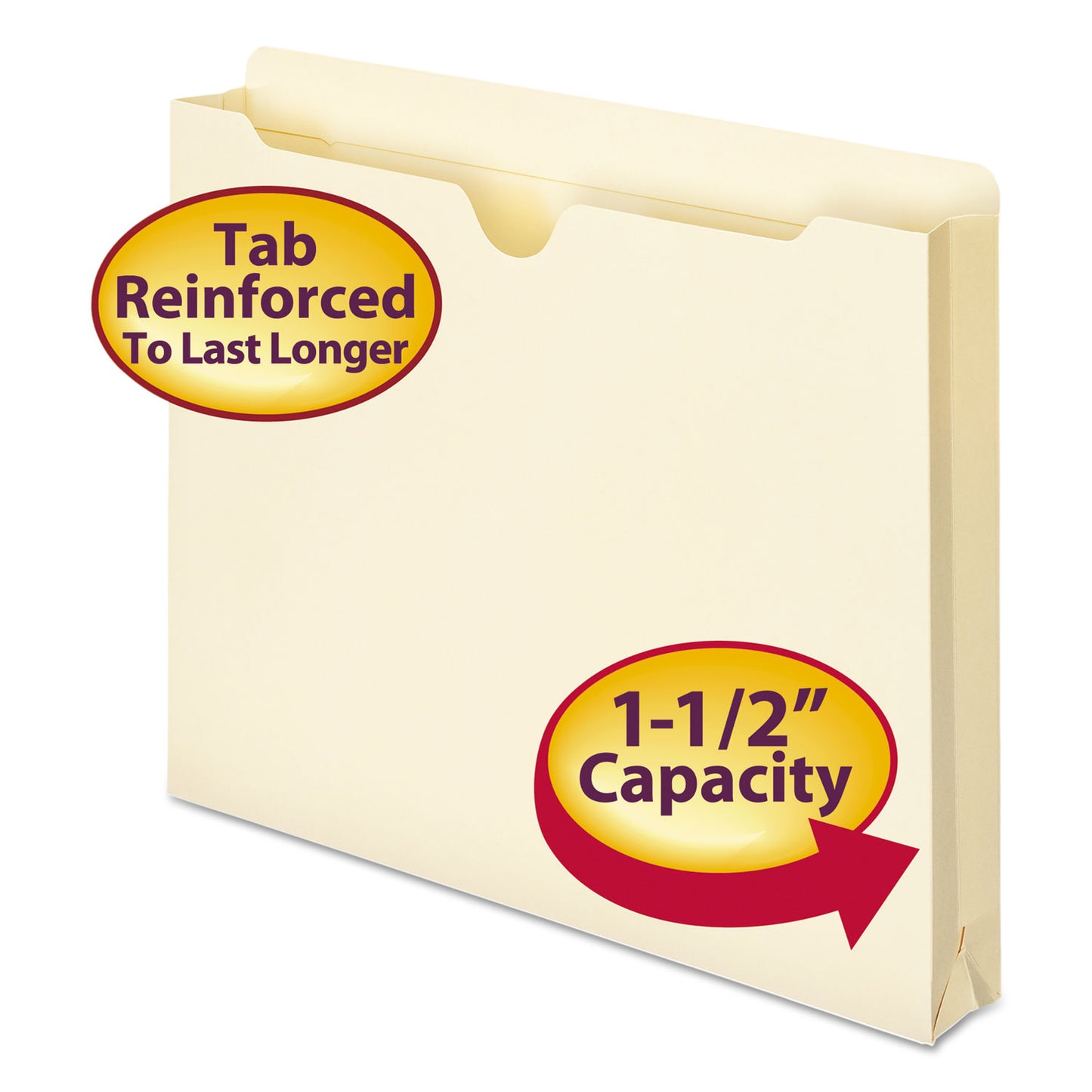 Smead Manila File Jackets, 2-Ply Straight Tab, Letter Size, Manila, 50/Box (75540)