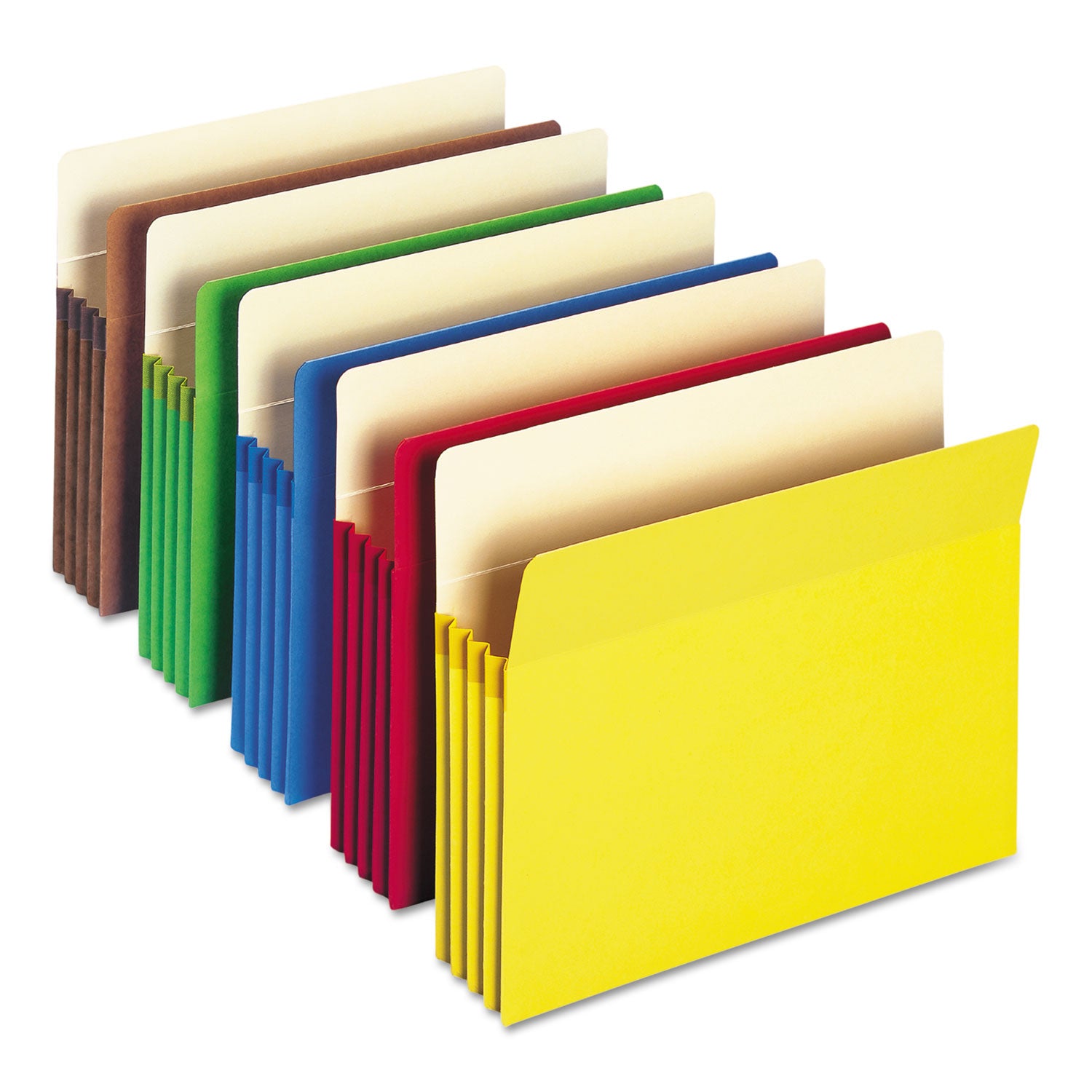 Smead Colored File Pockets, 3.5" Expansion, Letter Size, Assorted Colors, 25/Box (73890)